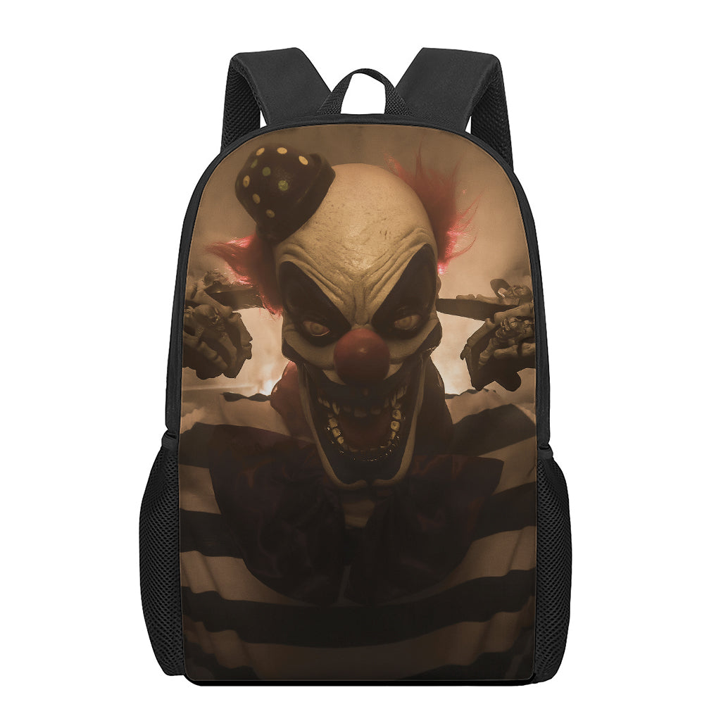 Scary Clown Print 17 Inch Backpack