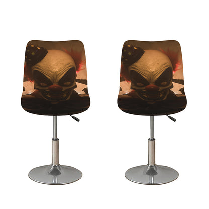 Scary Clown Print Bar Stool Covers