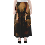 Scary Clown Print Chiffon Maxi Skirt