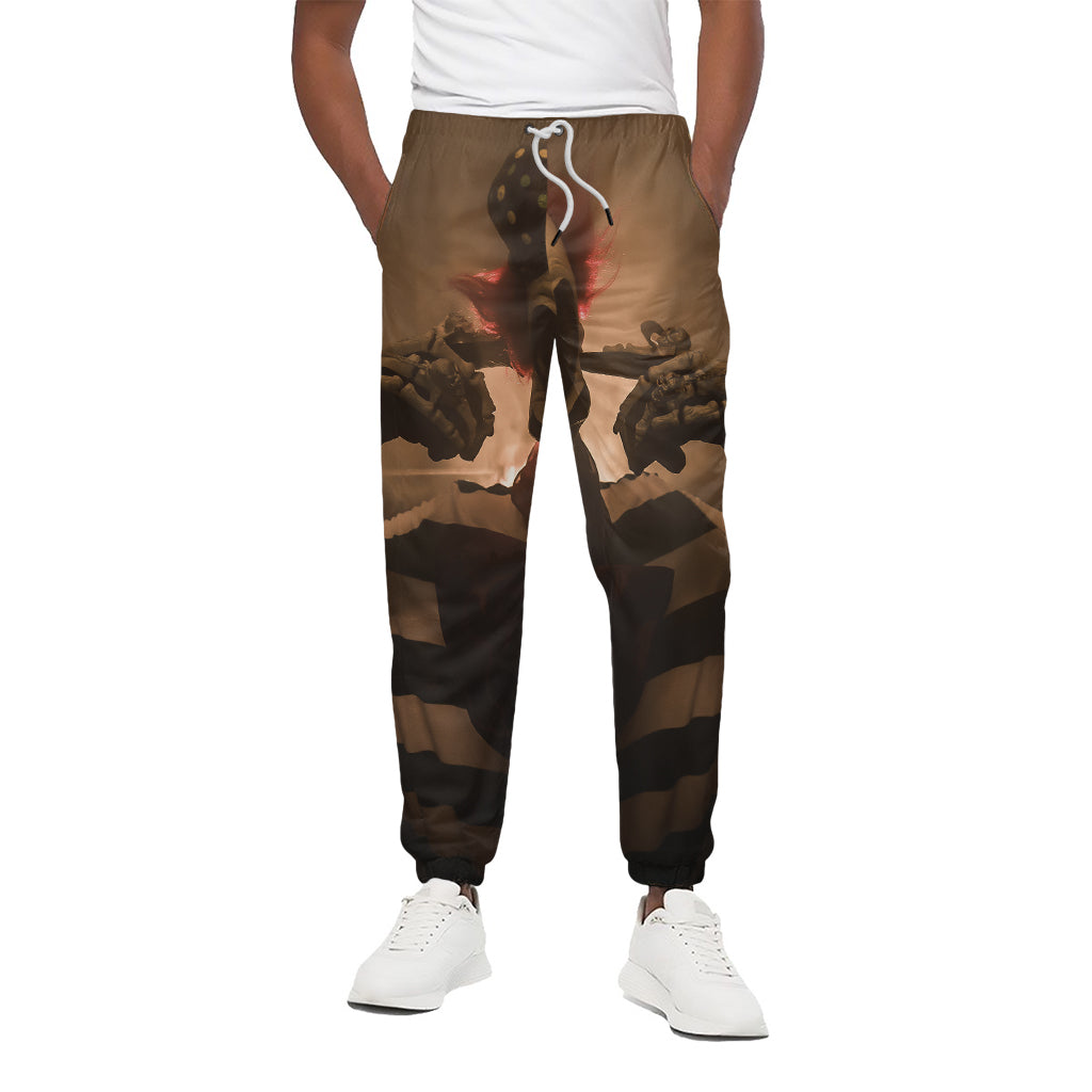 Scary Clown Print Cotton Pants