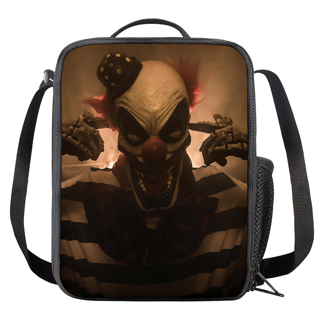 Scary Clown Print Crossbody Lunch Bag