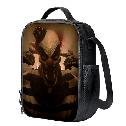 Scary Clown Print Crossbody Lunch Bag