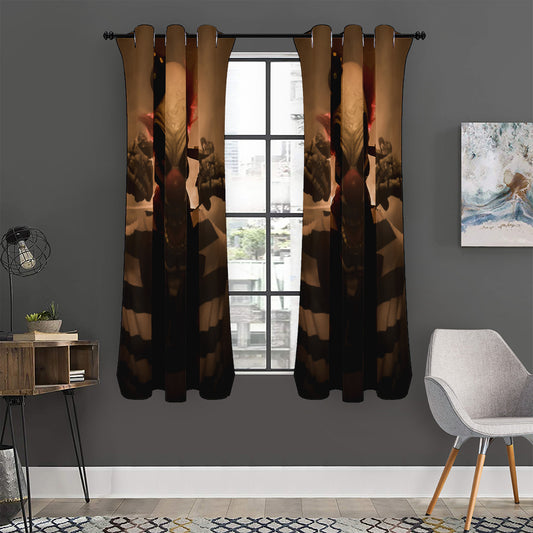 Scary Clown Print Curtain