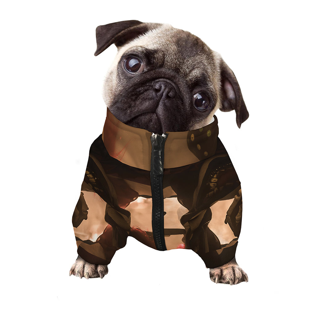 Scary Clown Print Dog Zip Up Jacket