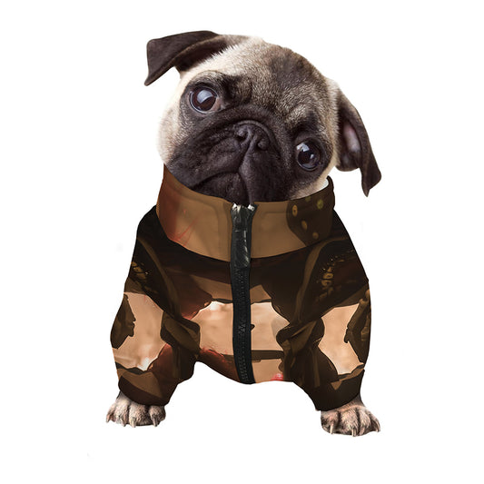 Scary Clown Print Dog Zip Up Jacket