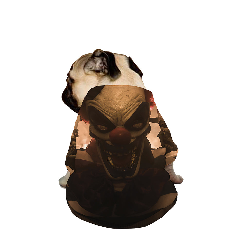 Scary Clown Print Dog Zip Up Jacket