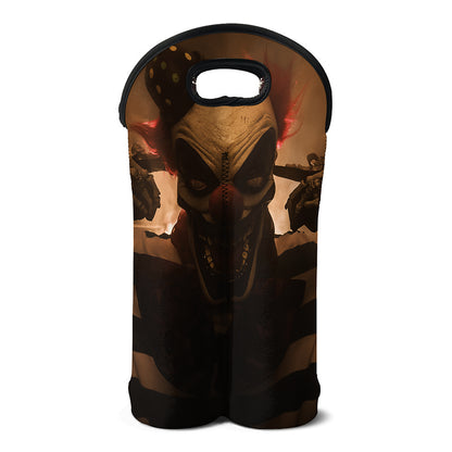 Scary Clown Print Double Neoprene Wine Tote