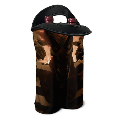Scary Clown Print Double Neoprene Wine Tote