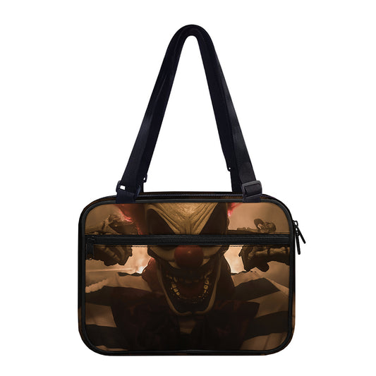Scary Clown Print Double Strap Bible Bag