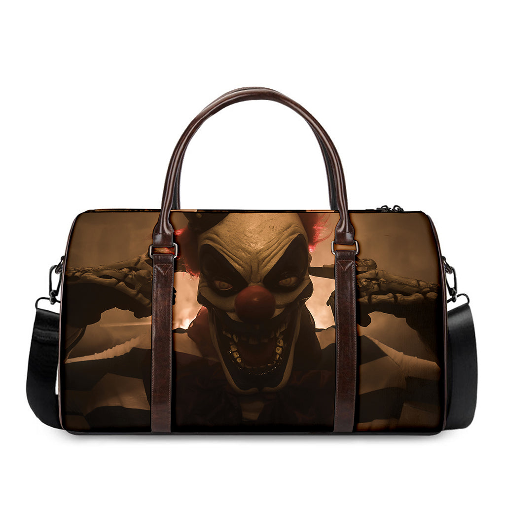 Scary Clown Print Duffle Bag