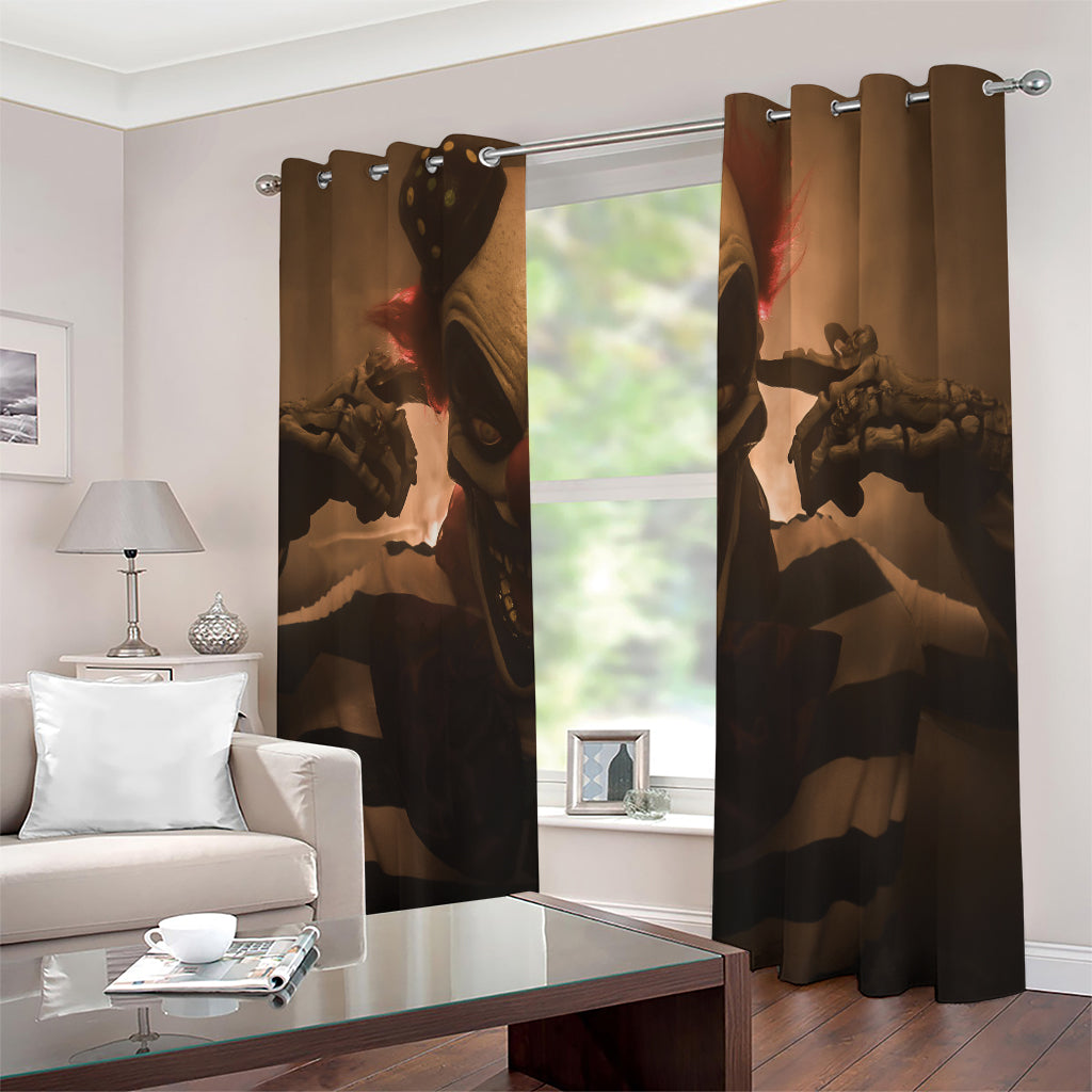 Scary Clown Print Extra Wide Grommet Curtains