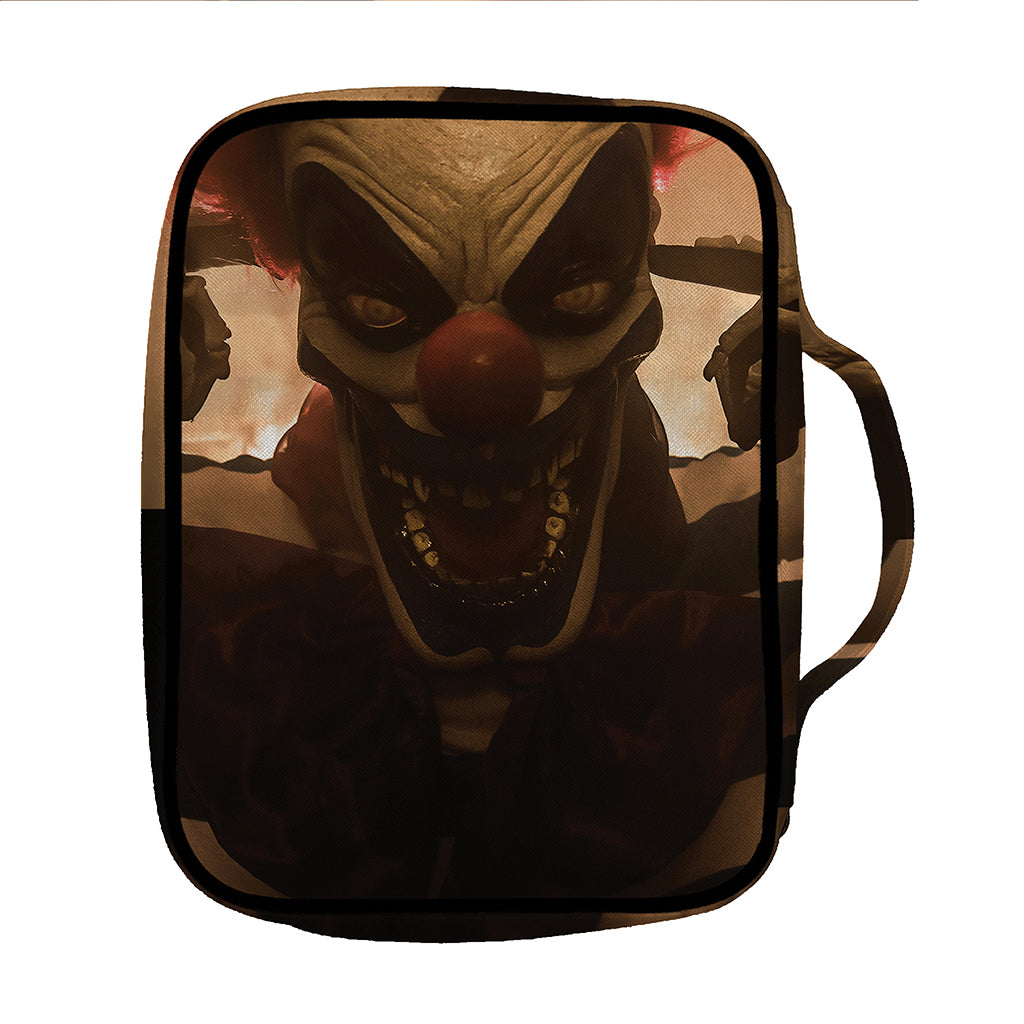 Scary Clown Print Front Pocket Bible Bag