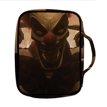 Scary Clown Print Front Pocket Bible Bag