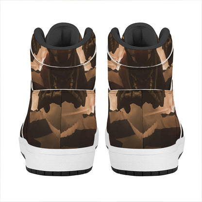 Scary Clown Print High Top Leather Sneakers