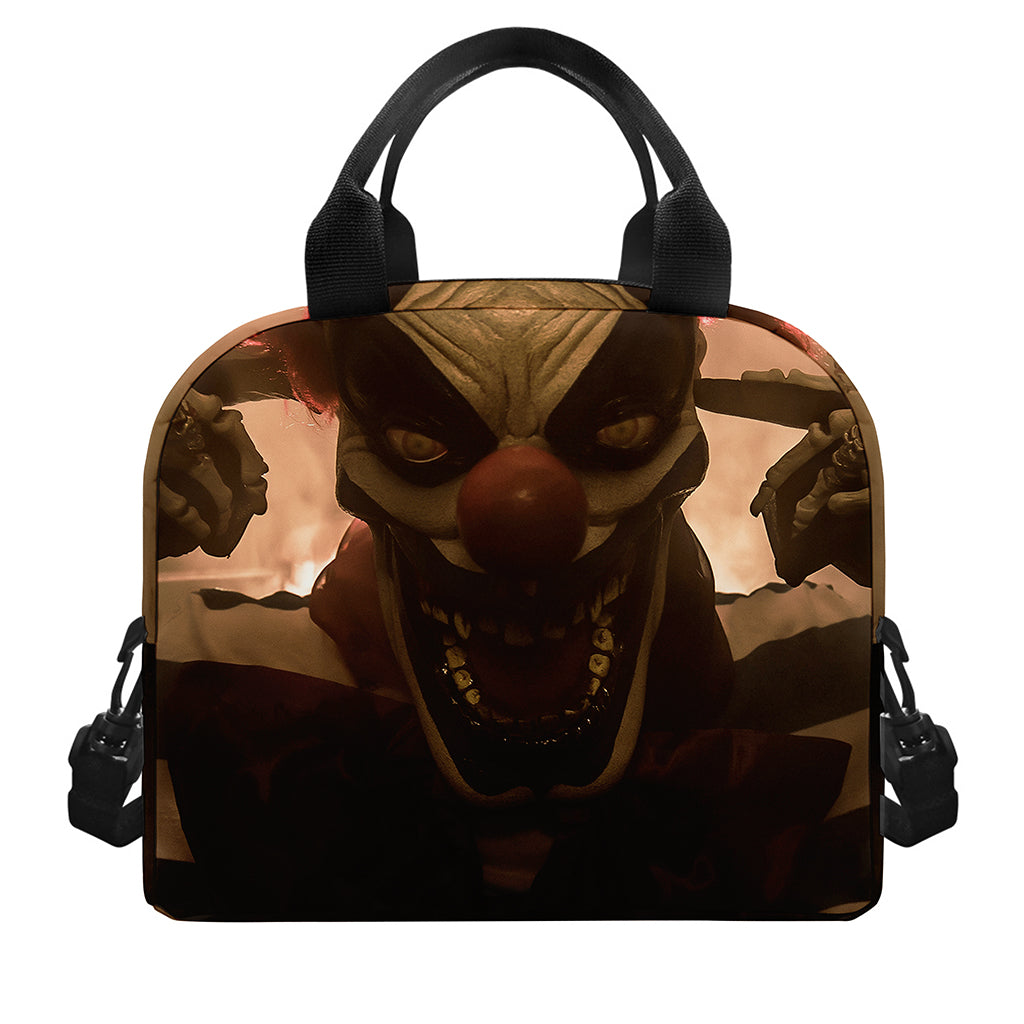 Scary Clown Print Insulated Lunch Bag