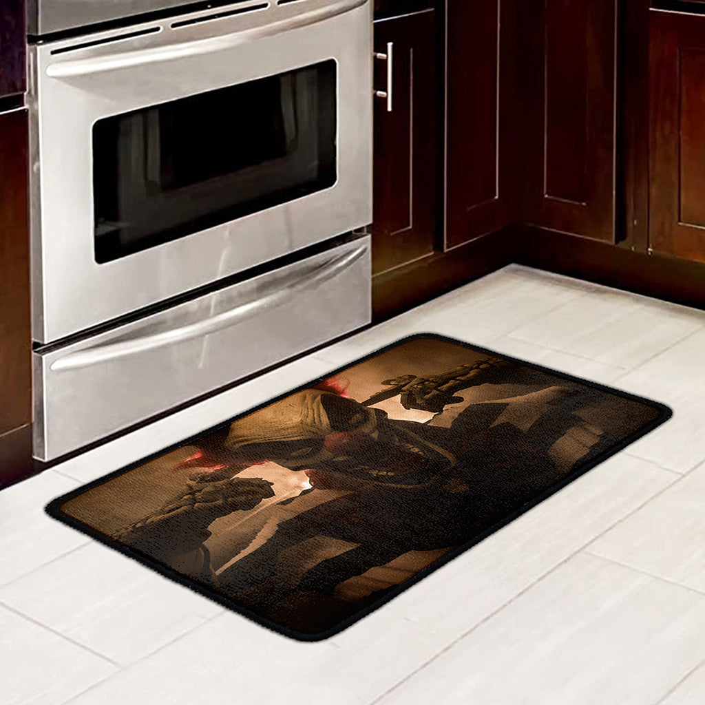 Scary Clown Print Kitchen Mat