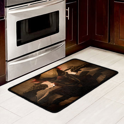 Scary Clown Print Kitchen Mat