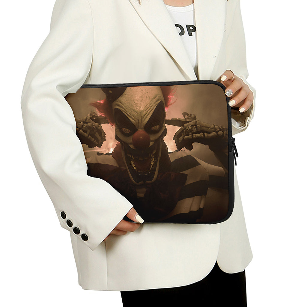 Scary Clown Print Laptop Sleeve