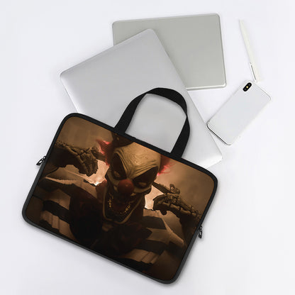 Scary Clown Print Laptop Sleeve With Handle