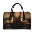 Scary Clown Print Leather Duffel Bag