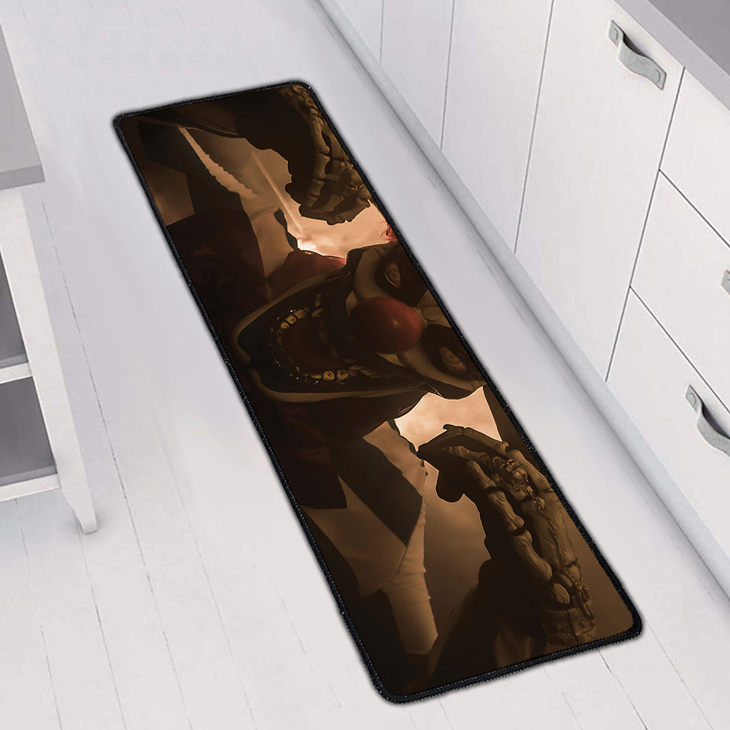 Scary Clown Print Long Kitchen Mat