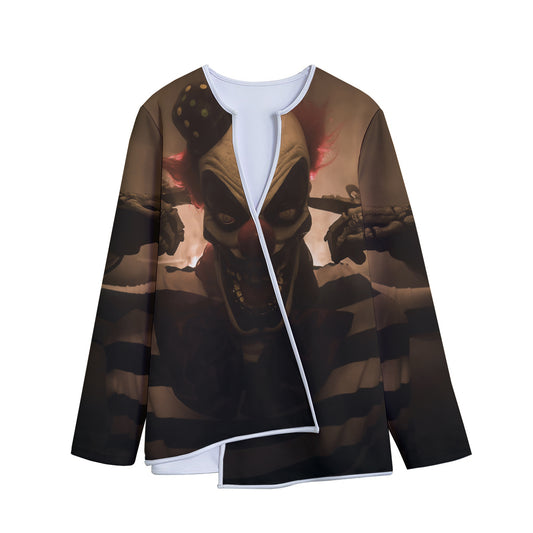 Scary Clown Print Long Sleeve Short Coat