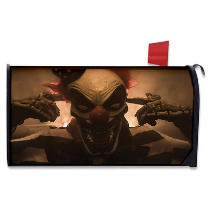 Scary Clown Print Mailbox Cover