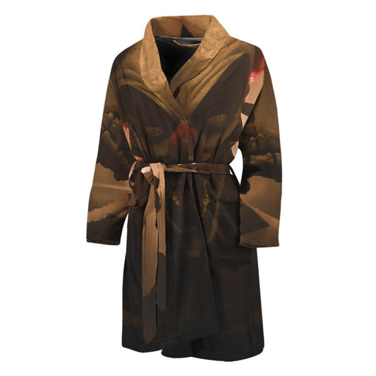 Scary Clown Print Men's Bathrobe