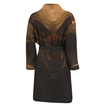 Scary Clown Print Men's Bathrobe