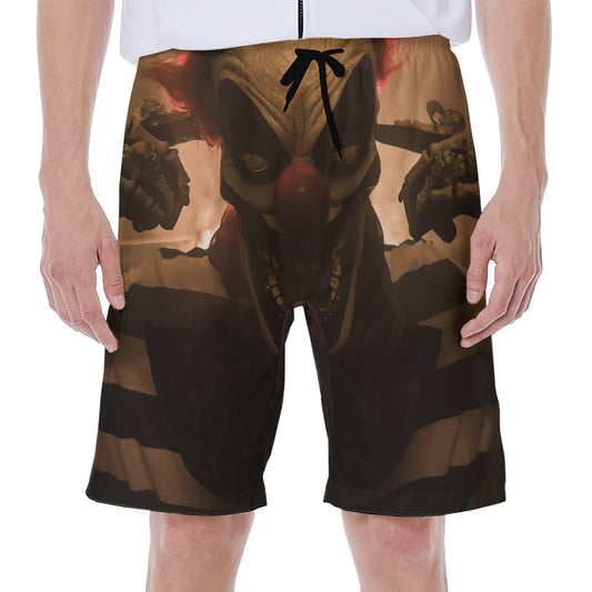 Scary Clown Print Men's Beach Shorts