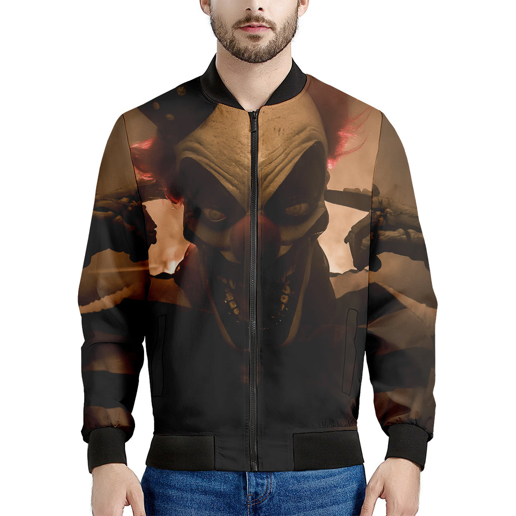 Scary Clown Print Men's Bomber Jacket