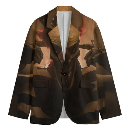 Scary Clown Print Men's Cotton Blazer