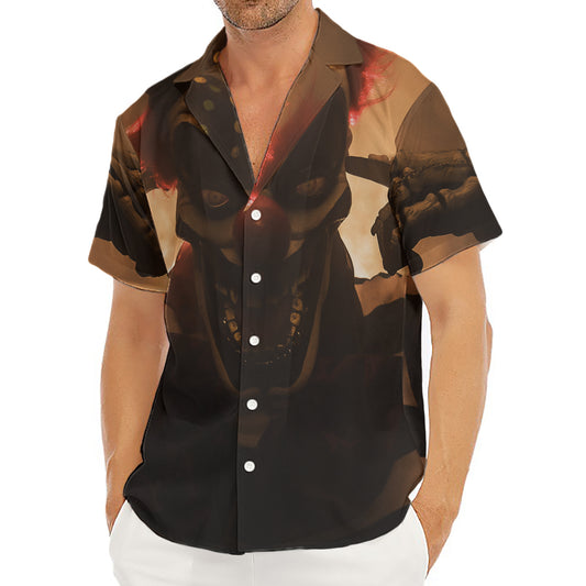 Scary Clown Print Men's Deep V-Neck Shirt