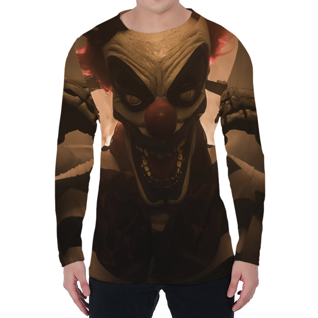 Scary Clown Print Men's Long Sleeve T-Shirt