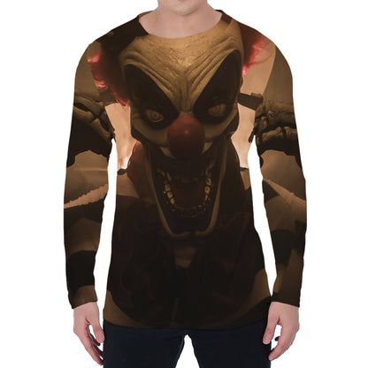 Scary Clown Print Men's Long Sleeve T-Shirt
