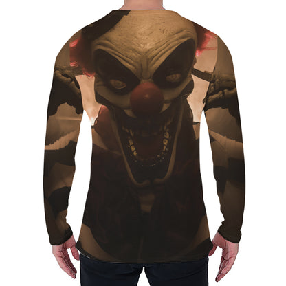 Scary Clown Print Men's Long Sleeve T-Shirt