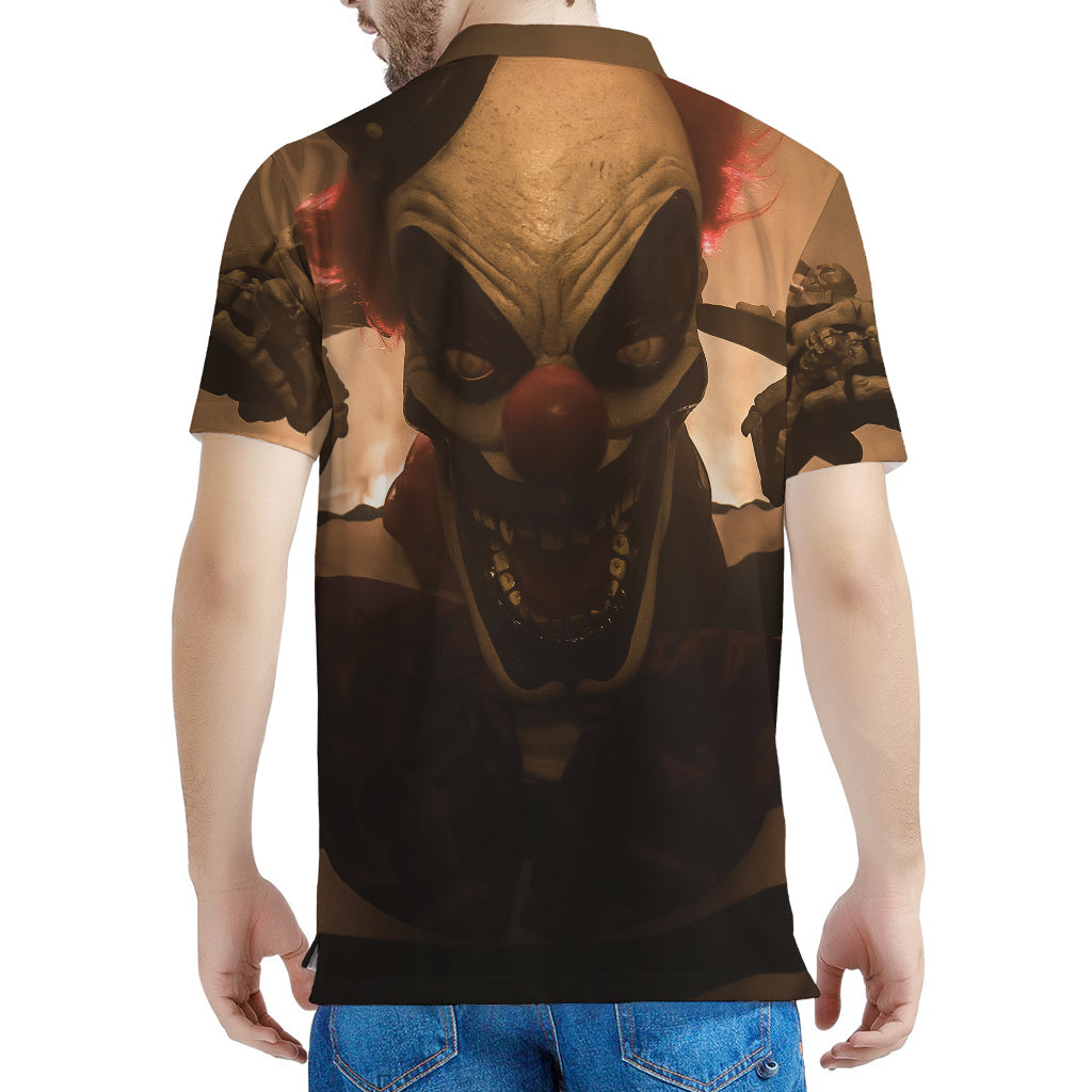 Scary Clown Print Men's Polo Shirt