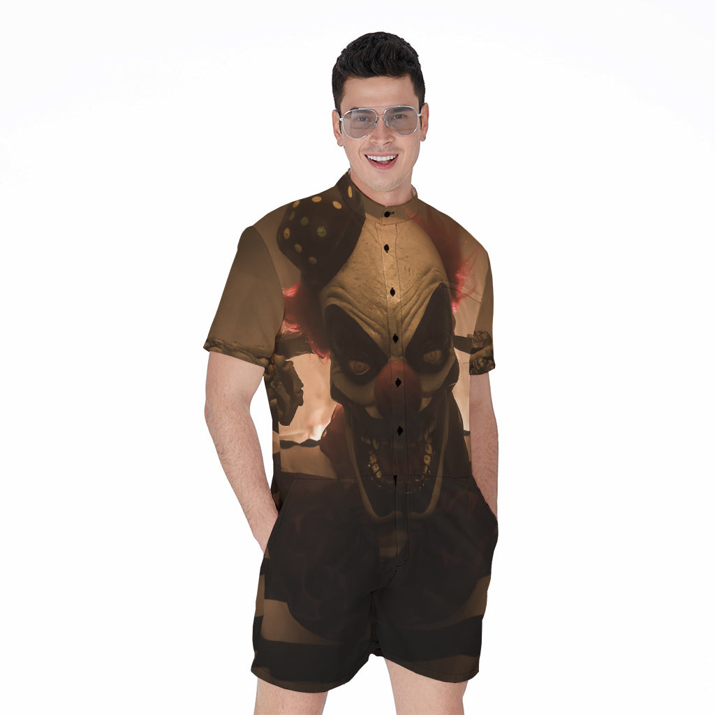 Scary Clown Print Men's Rompers