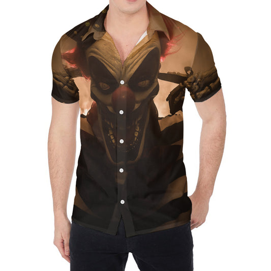 Scary Clown Print Men's Shirt