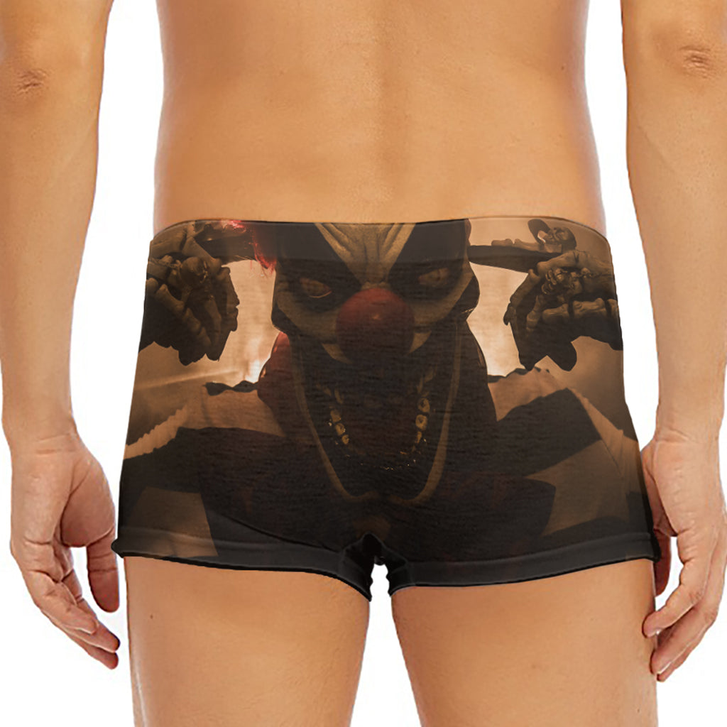 Scary Clown Print Men's Short Boxer Briefs