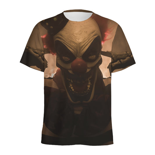 Scary Clown Print Men's Sports T-Shirt