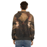 Scary Clown Print Men's Velvet Pullover Hoodie