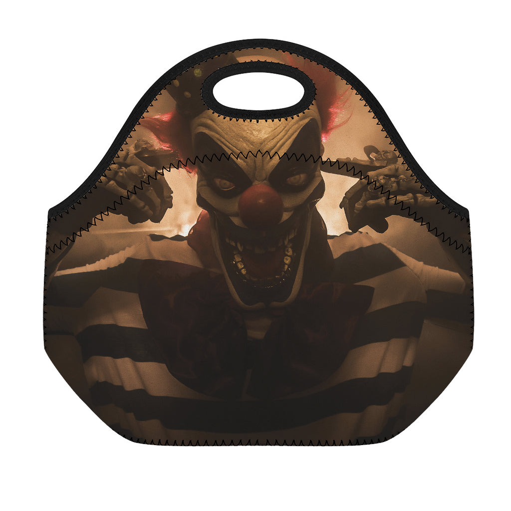 Scary Clown Print Neoprene Lunch Bag