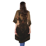 Scary Clown Print Open Front Beach Cover Up