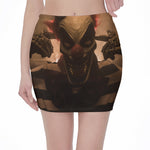 Scary Clown Print Pencil Mini Skirt