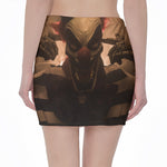 Scary Clown Print Pencil Mini Skirt
