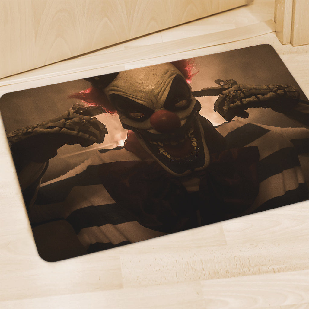 Scary Clown Print Polyester Doormat