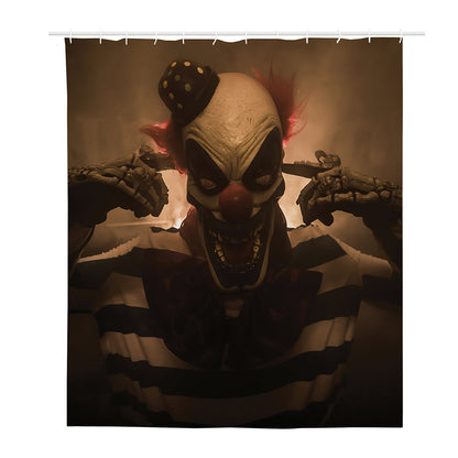 Scary Clown Print Polyester Shower Curtain