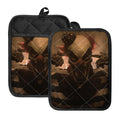 Scary Clown Print Pot Holders With Pocket