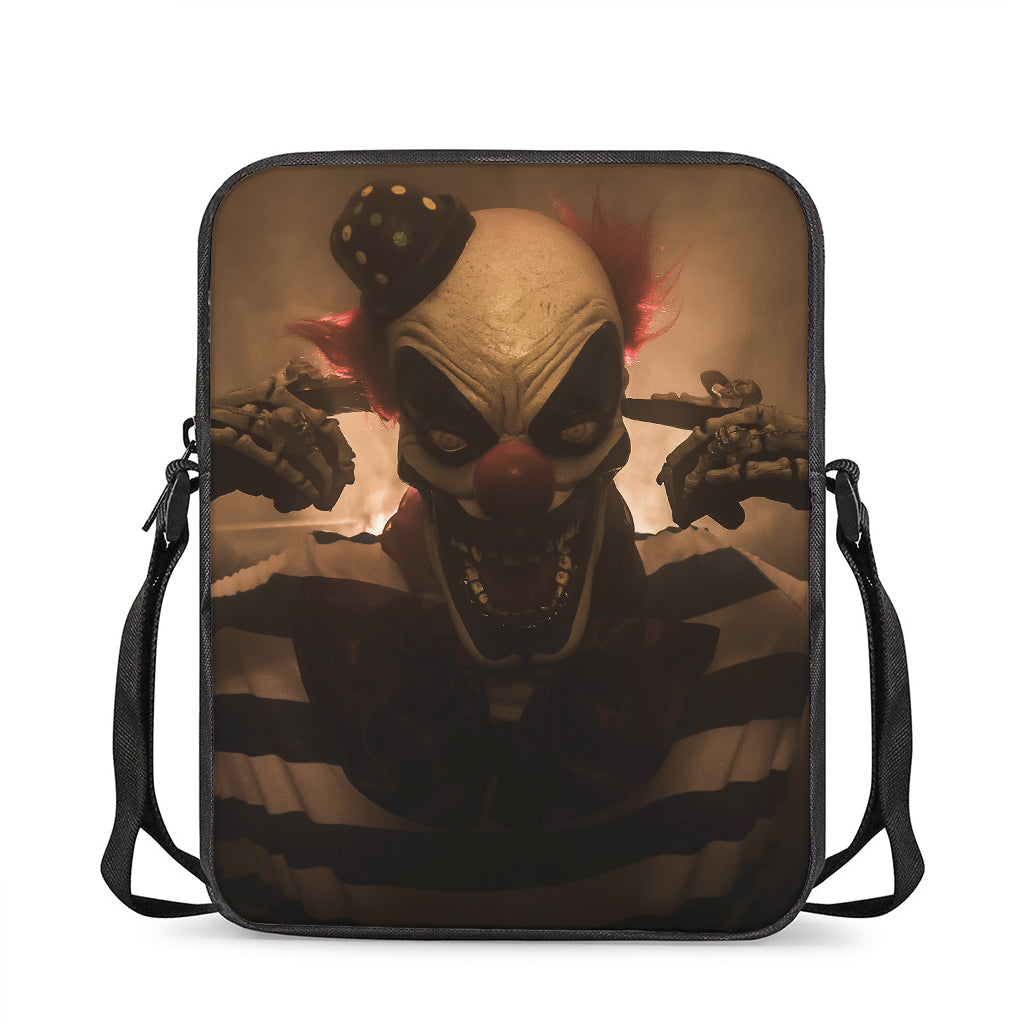 Scary Clown Print Rectangular Crossbody Bag